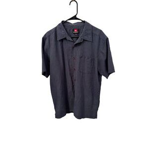 Quiksilver men's blue and white button down top size large